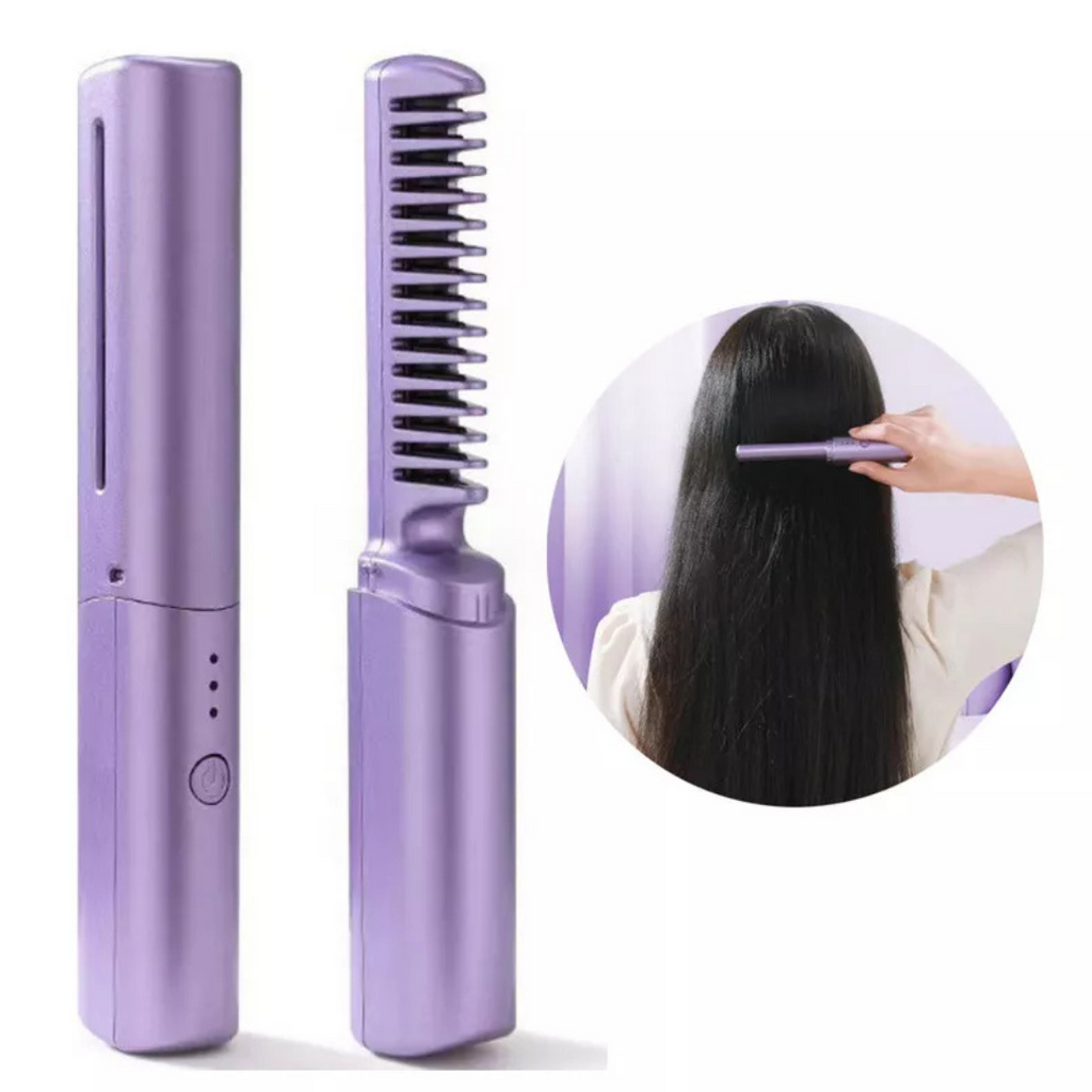 Mini Peine Alisador de Pelo Portátil Inalámbrico Recargable
