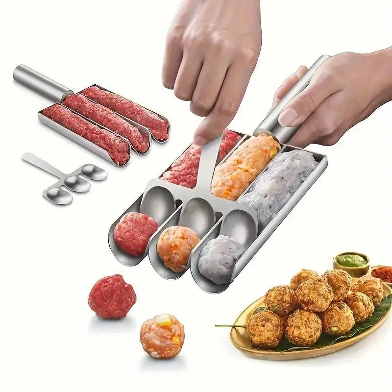 Cuchara Multichef Triple para Albóndigas en Acero Inoxidable