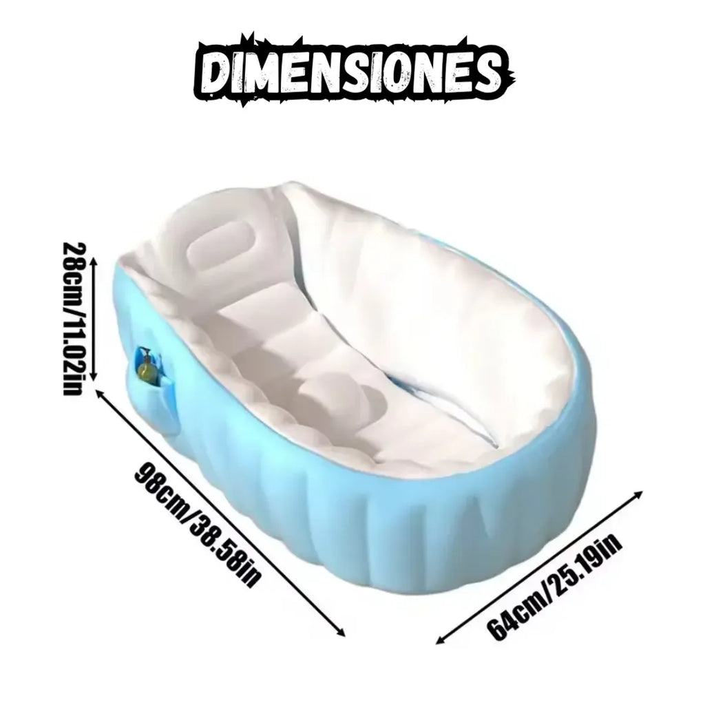 Bañera Inflable para Bebés con Juguetes Incluidos y Asiento Antideslizante