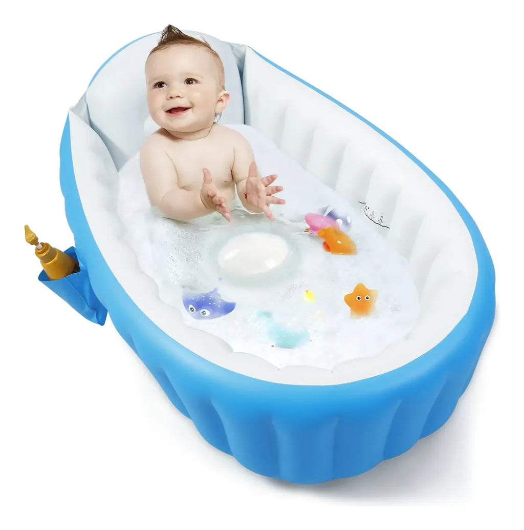 Bañera Inflable para Bebés con Juguetes Incluidos y Asiento Antideslizante