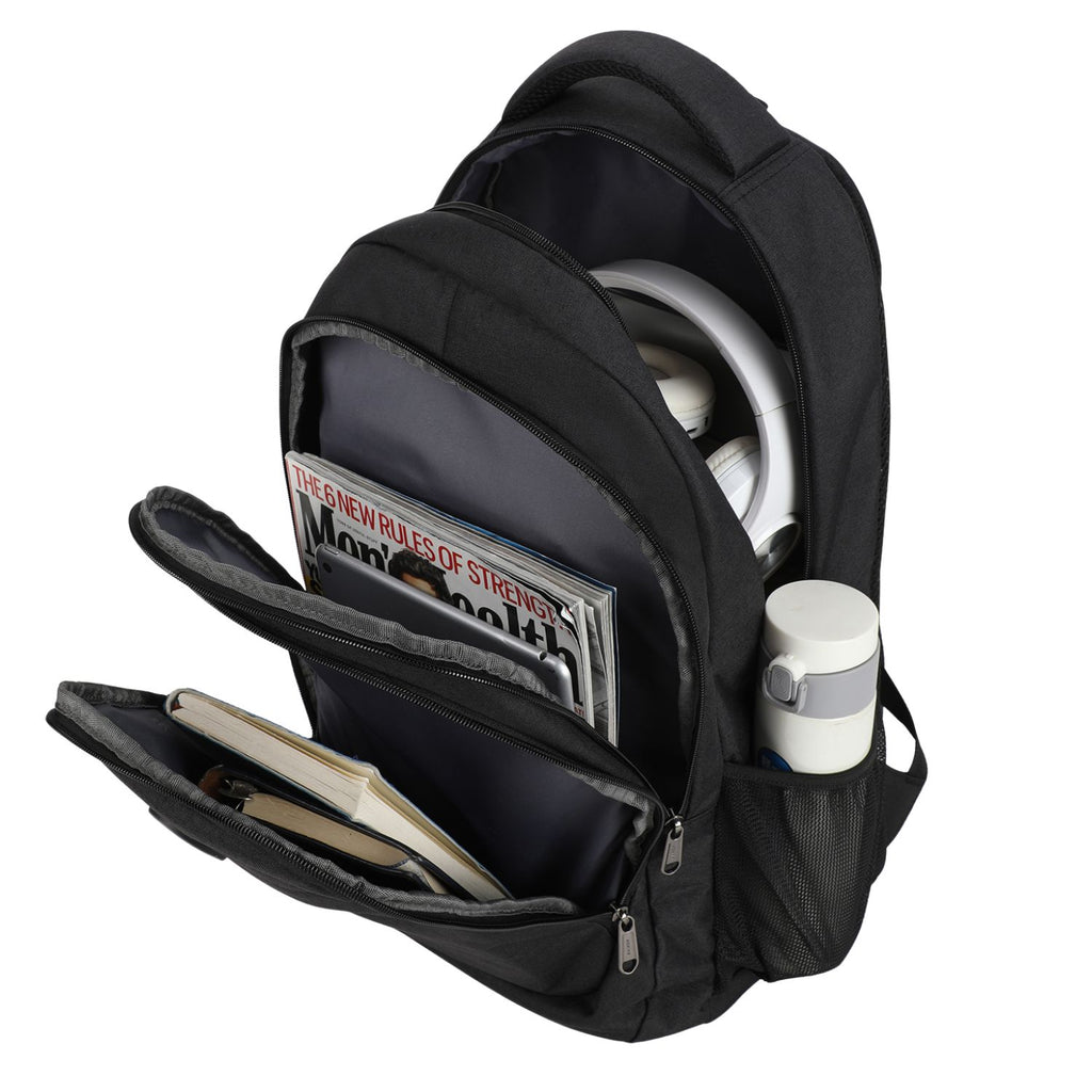 Morral Mochila Urbana Ejecutiva para Portátil Negro Multicompartimentos