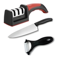 Kit de Cocina 3 en 1 con Cuchillo Chef Afilador y Pelapapas